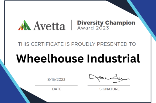 Avetta Award Certificate for Wheelhouse Industrial